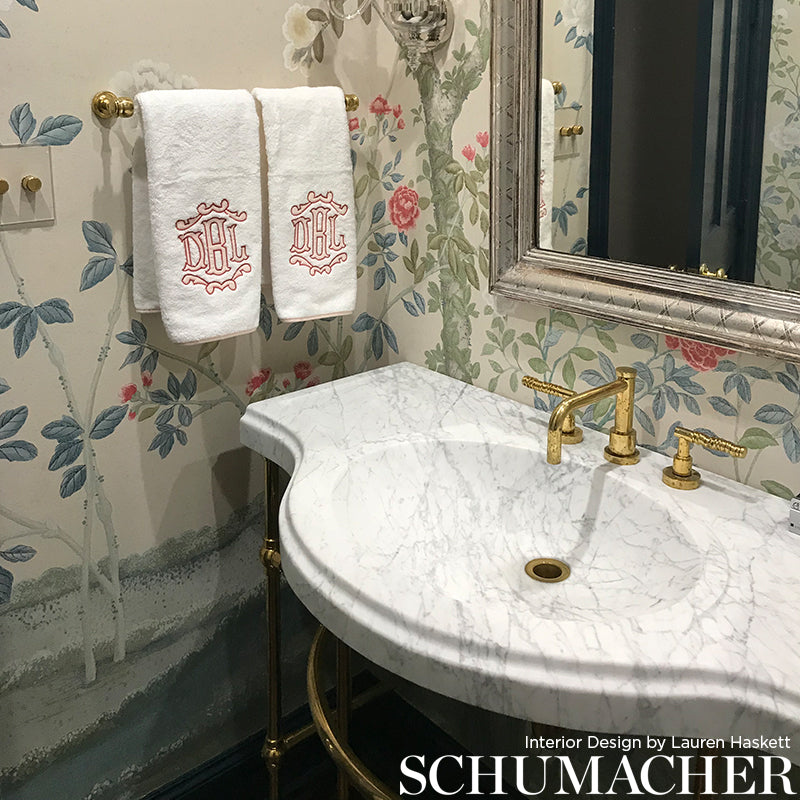 Schumacher 5008541 MADAME DE POMPADOUR PANEL SET in AQUA Wal