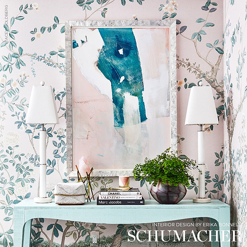 Schumacher Madame De Pompadour Panel Set Blush Wallpaper - Eade's Wallpaper