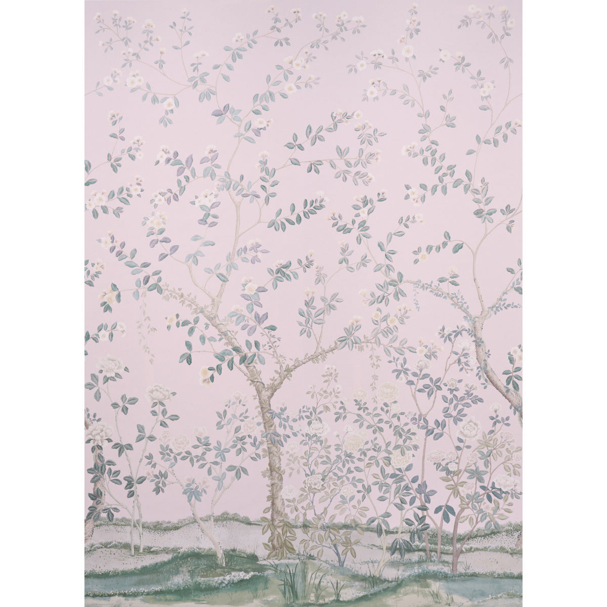 Schumacher Madame De Pompadour Panel Set Blush Wallpaper - Eade's Wallpaper
