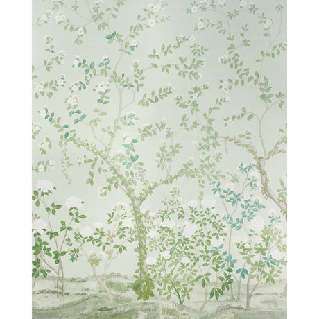 Schumacher Madame De Pompadour Panel Set Green Wallpaper - Eade's Wallpaper