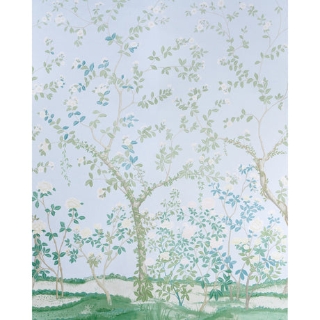 Schumacher Madame De Pompadour Panel Set Blue Wallpaper - Eade's Wallpaper