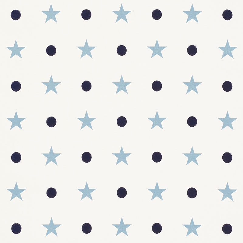 Schumacher Etoiles Et Points Blues Wallpaper