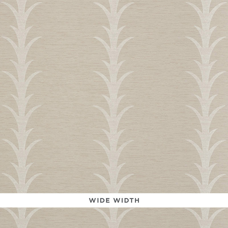 Schumacher Acanthus Stripe Vinyl Taupe Wallpaper