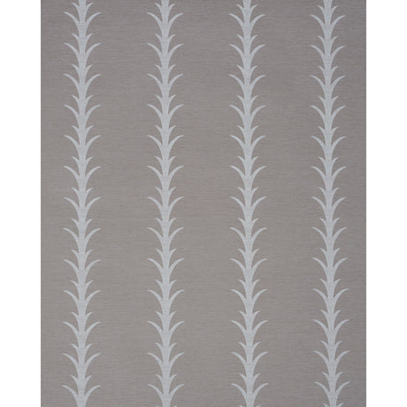 Schumacher Acanthus Stripe Vinyl Grey Wallpaper