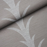 Schumacher Acanthus Stripe Vinyl Grey Wallpaper