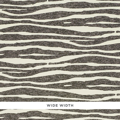 Schumacher Ripple Vinyl Black & Ivory Wallpaper - Eade's Wallpaper