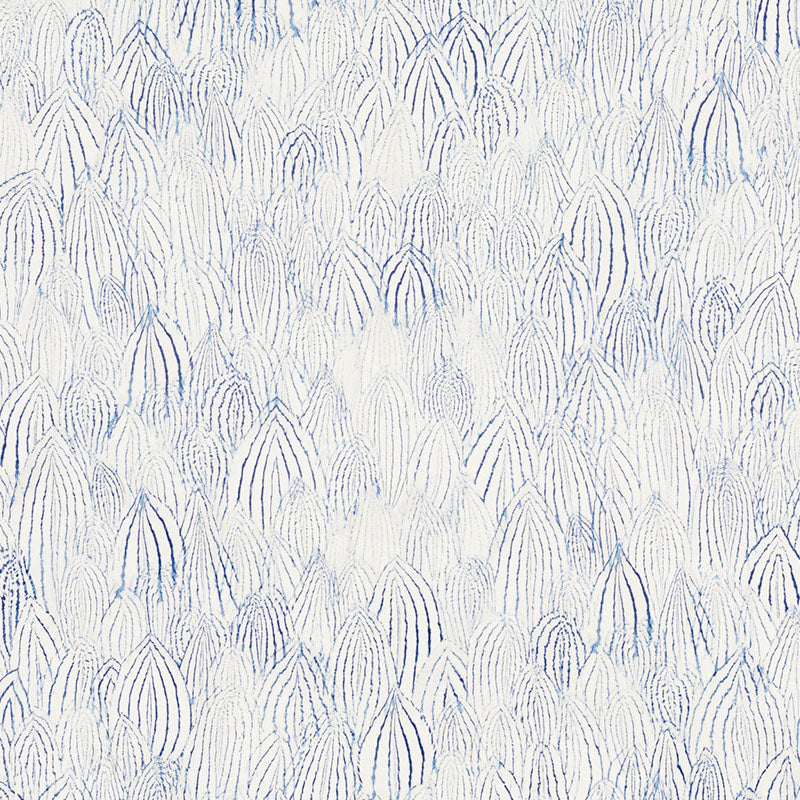 Schumacher Feathers Indigo Wallpaper