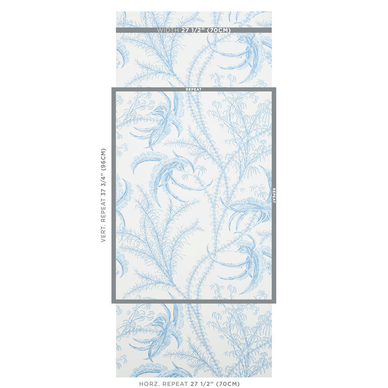 Schumacher Ocean Toile Delft Wallpaper - Eade's Wallpaper