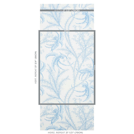 Schumacher Ocean Toile Delft Wallpaper - Eade's Wallpaper