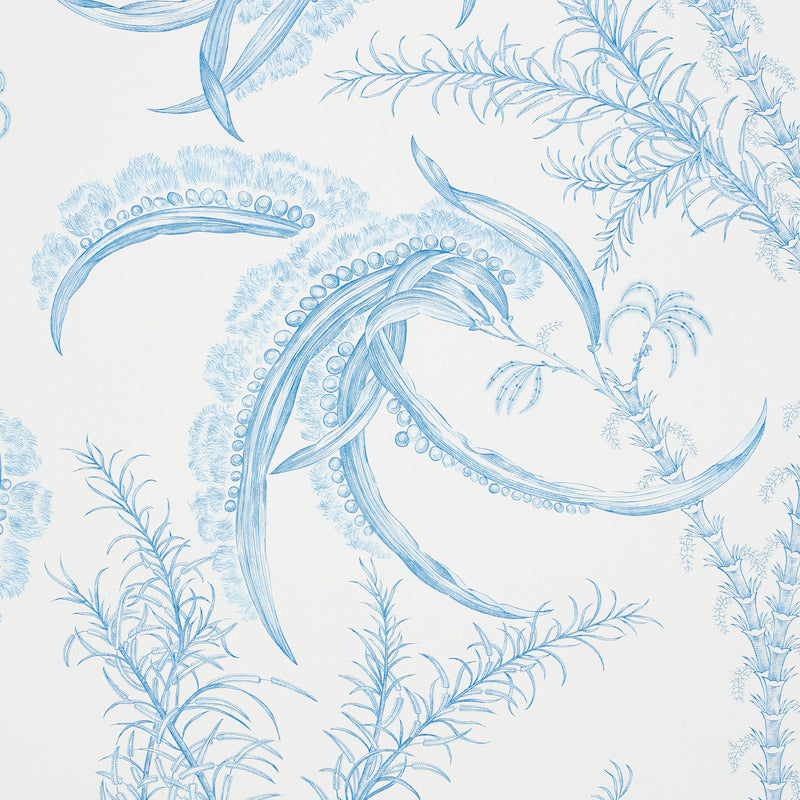 Schumacher Ocean Toile Delft Wallpaper - Eade's Wallpaper
