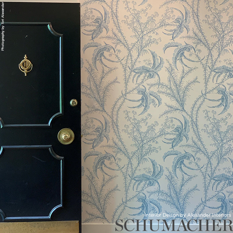 Schumacher Ocean Toile Delft Wallpaper - Eade's Wallpaper
