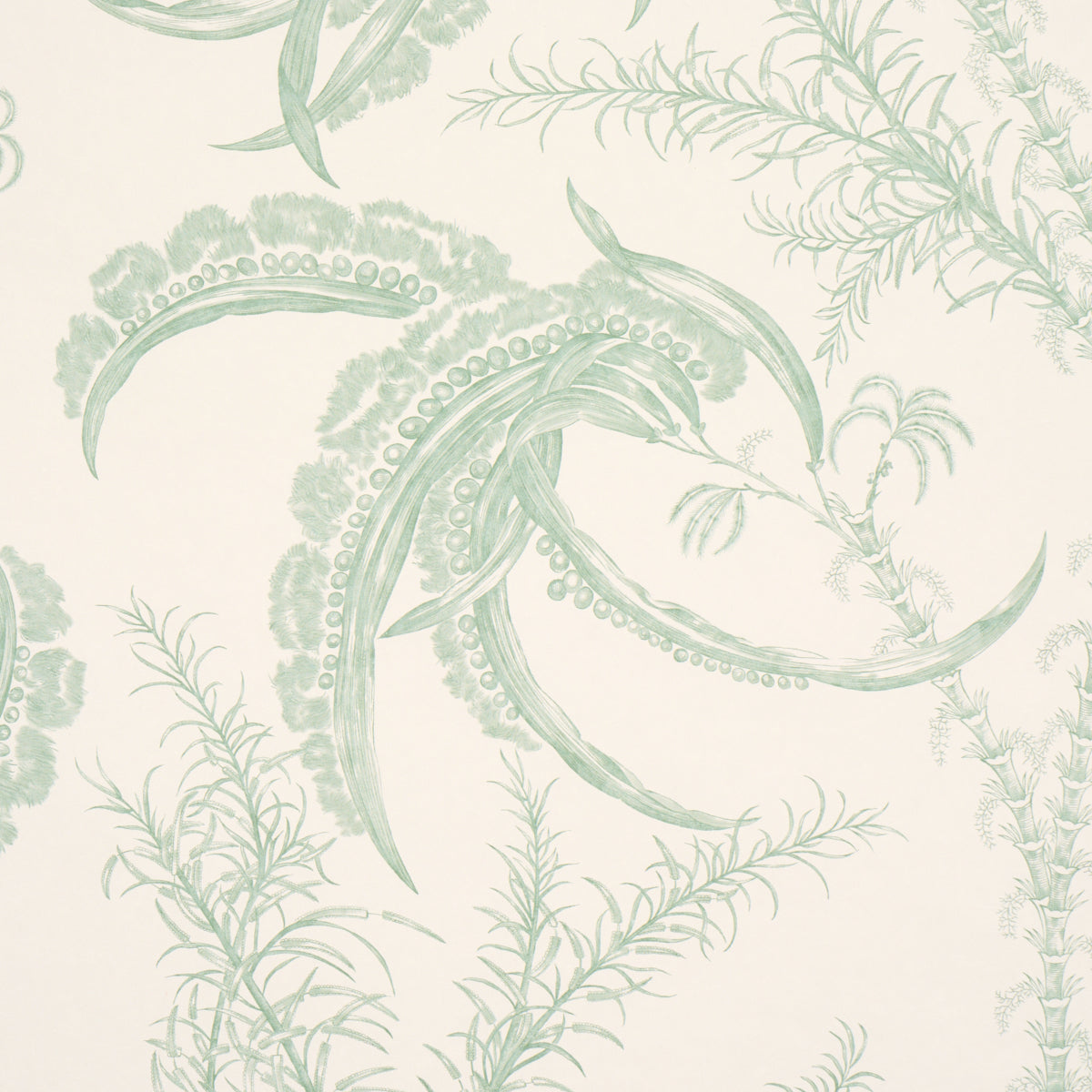Schumacher 5008721 OCEAN TOILE in EUCALYPTUS ON LINEN Wallpa