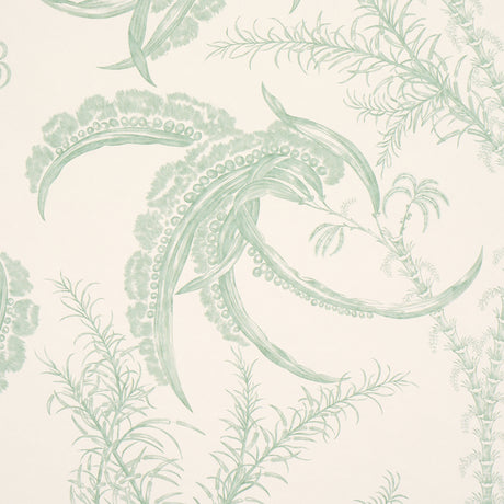 Schumacher 5008721 OCEAN TOILE in EUCALYPTUS ON LINEN Wallpa