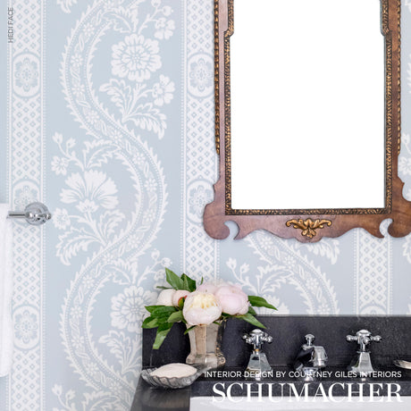 Schumacher Versailles Blue Wallpaper