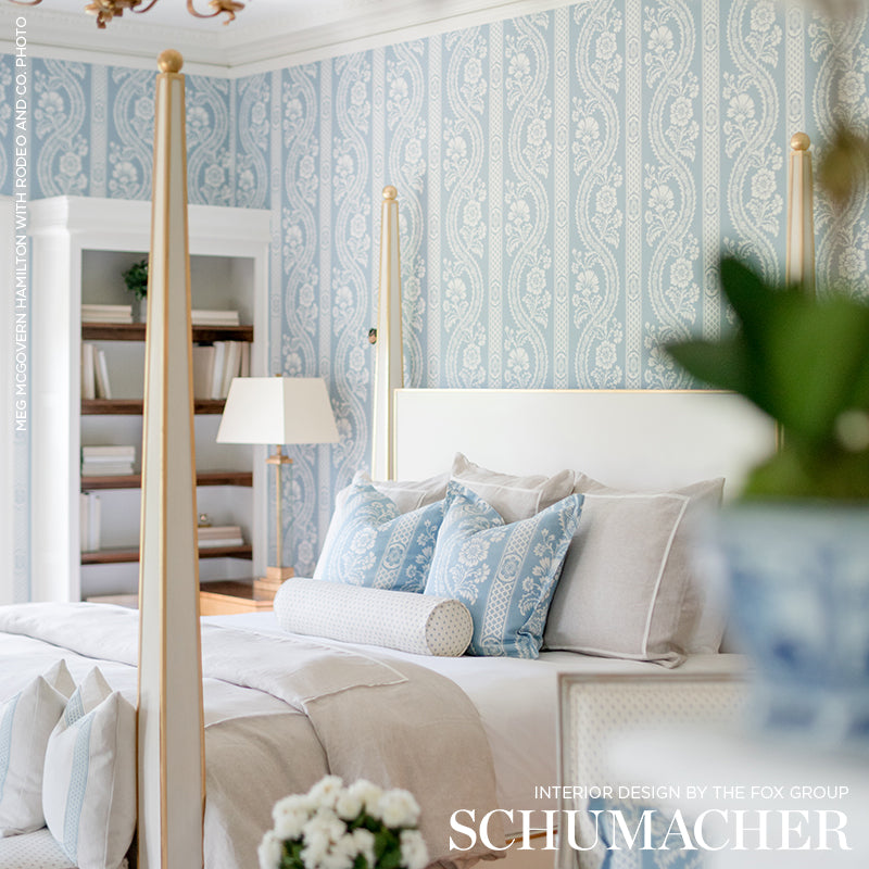 Schumacher Versailles Blue Wallpaper