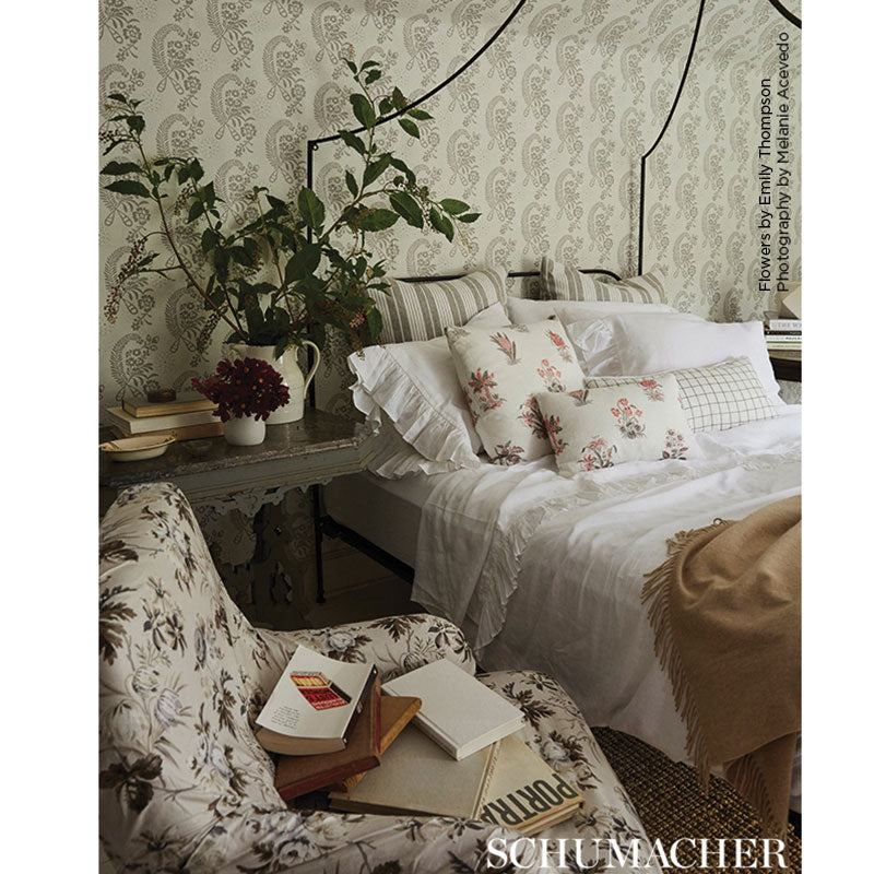 Schumacher Millicent Grisaille Wallpaper - Eade's Wallpaper