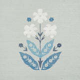 Schumacher Floweret Sisal Blues Wallpaper