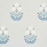 Schumacher Floweret Sisal Blues Wallpaper
