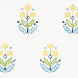 Schumacher Floweret Paperweave Summer Wallpaper
