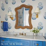 Schumacher Floweret Paperweave Porcelain Wallpaper