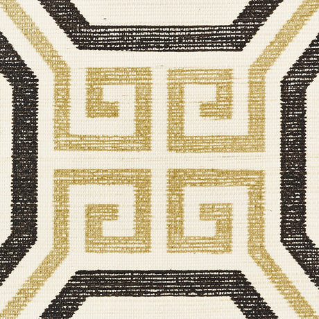 Schumacher Octavia Sisal Gold & Jet Wallpaper - Eade's Wallpaper
