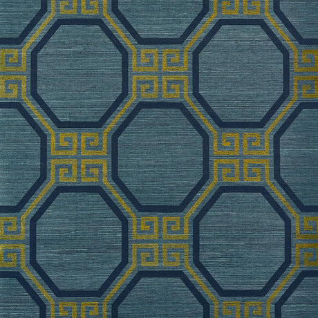 Schumacher Octavia Sisal Peacock Wallpaper - Eade's Wallpaper