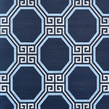 Schumacher Octavia Sisal Navy Wallpaper - Eade's Wallpaper