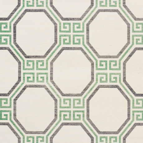 Schumacher Octavia Sisal Jade Wallpaper - Eade's Wallpaper