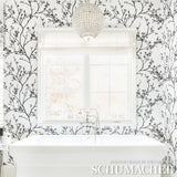 Schumacher Twiggy Paperweave Black Wallpaper