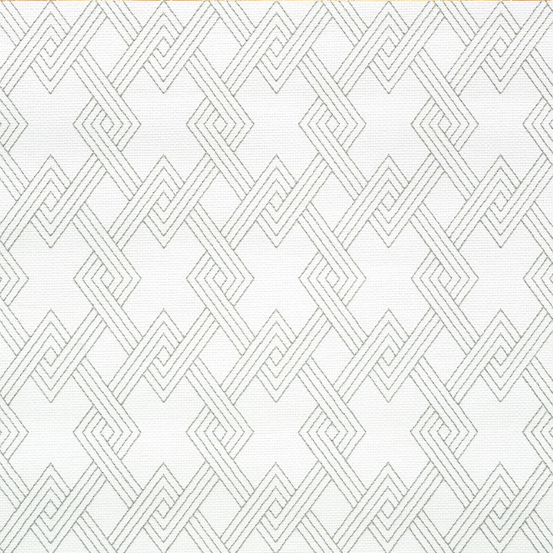 Schumacher Hix Embroidered Paperweave Grey Wallpaper