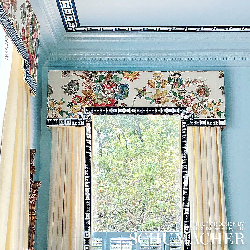 Schumacher Britt Border Blue Wallpaper