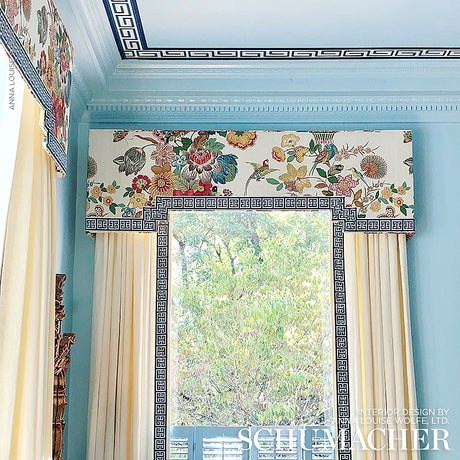 Schumacher Britt Border Blue Wallpaper
