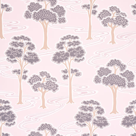 Schumacher Tree River Blush Wallpaper - Eade's Wallpaper