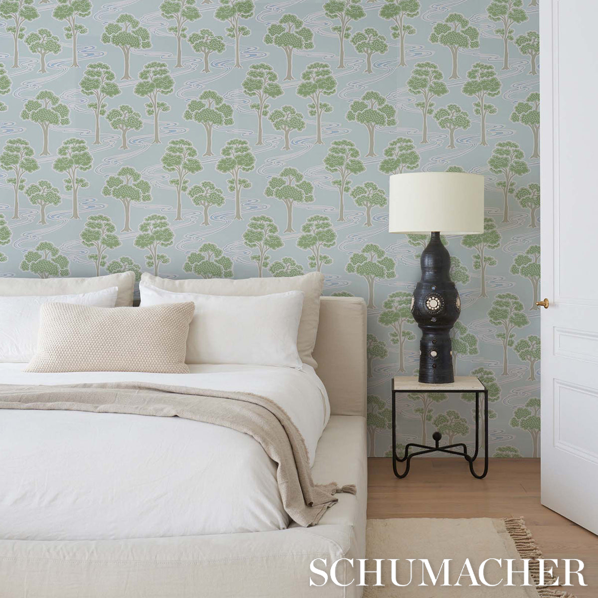 Schumacher Tree River Mineral Wallpaper - Eade's Wallpaper