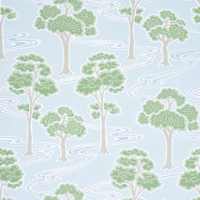 Schumacher Tree River Mineral Wallpaper - Eade's Wallpaper