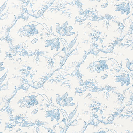 Schumacher Toile De Fleurs Delft Wallpaper - Eade's Wallpaper