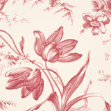 Schumacher Toile De Fleurs Rouge Wallpaper - Eade's Wallpaper