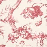 Schumacher Toile De Fleurs Rouge Wallpaper - Eade's Wallpaper