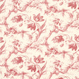 Schumacher Toile De Fleurs Rouge Wallpaper - Eade's Wallpaper
