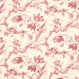 Schumacher Toile De Fleurs Rouge Wallpaper - Eade's Wallpaper