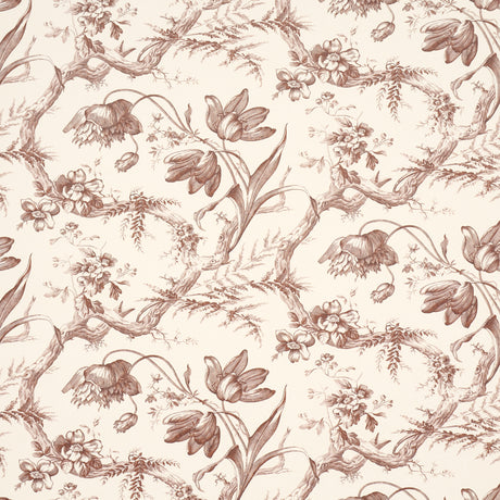 Schumacher Toile De Fleurs Fawn Wallpaper - Eade's Wallpaper