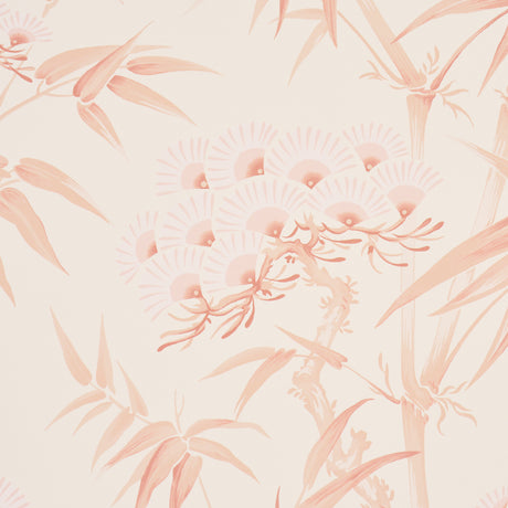 Schumacher 5009142 ARITA FLORAL in ROSE Wallpaper - PERENNIA
