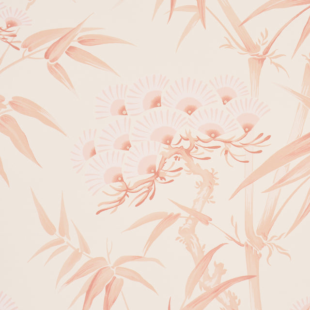 Schumacher 5009142 ARITA FLORAL in ROSE Wallpaper - PERENNIA
