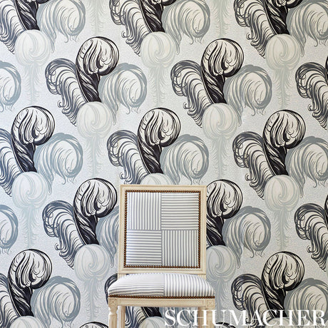 Schumacher Plumes Grisaille Wallpaper - Eade's Wallpaper