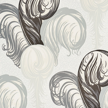 Schumacher Plumes Grisaille Wallpaper - Eade's Wallpaper