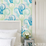 Schumacher 5009152 PLUMES in PEACOCK Wallpaper - FASHION FOR