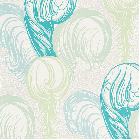 Schumacher Plumes Peacock Wallpaper - Eade's Wallpaper