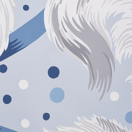 Schumacher Plumes Et Rubans Blue Wallpaper - Eade's Wallpaper