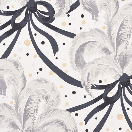 Schumacher Plumes Et Rubans Champagne Wallpaper - Eade's Wallpaper
