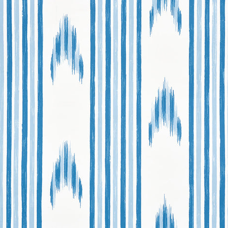 Schumacher Santa Barbara Ikat Indigo Wallpaper - Eade's Wallpaper